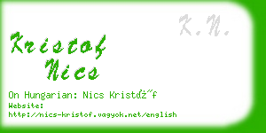 kristof nics business card